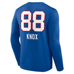 Dawson Knox Buffalo Bills Team Wordmark Player Name & Number Long Sleeve T-Shirt Royal - NFL