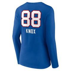 Dawson Knox Buffalo Bills Women's Team Wordmark Player Name & Number Long Sleeve V-Neck T-Shirt Royal - NFL
