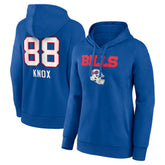 Dawson Knox Buffalo Bills Women's Team Wordmark Player Name & Number Pullover Hoodie Royal - NFL