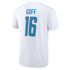 Jared Goff Detroit Lions Icon Player Name & Number T-Shirt White - NFL