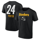 Joey Porter Jr. Pittsburgh Steelers Team Wordmark Player Name & Number T-Shirt Black - NFL