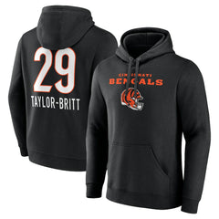 Cam Taylor-Britt Cincinnati Bengals Team Wordmark Player Name & Number Pullover Hoodie Black - NFL