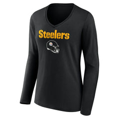 Alex Highsmith Pittsburgh Steelers Women's Team Wordmark Player Name & Number Long Sleeve V-Neck T-Shirt Black - NFL