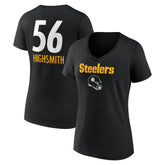 Alex Highsmith Pittsburgh Steelers Women's Team Wordmark Player Name & Number V-Neck T-Shirt Black - NFL