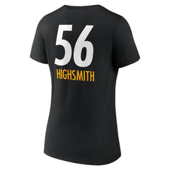 Alex Highsmith Pittsburgh Steelers Women's Team Wordmark Player Name & Number V-Neck T-Shirt Black - NFL