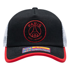 Paris Saint-Germain Unisex Strike One8th Trucker Adjustable Hat - Black