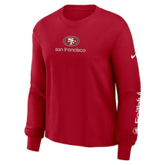 San Francisco 49ers Women's Boxy Long Sleeve T-Shirt Scarlet - Nike