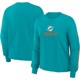 Miami Dolphins Women's Boxy Long Sleeve T-Shirt Aqua - Nike
