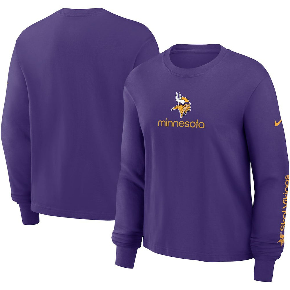 Minnesota Vikings Women's Boxy Long Sleeve T-Shirt Purple - Nike