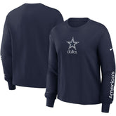 Dallas Cowboys Women's Boxy Long Sleeve T-Shirt Navy - Nike