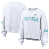 Miami Dolphins Women's Oversized Pullover Sweatshirt White - Nike