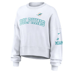 Miami Dolphins Women's Oversized Pullover Sweatshirt White - Nike
