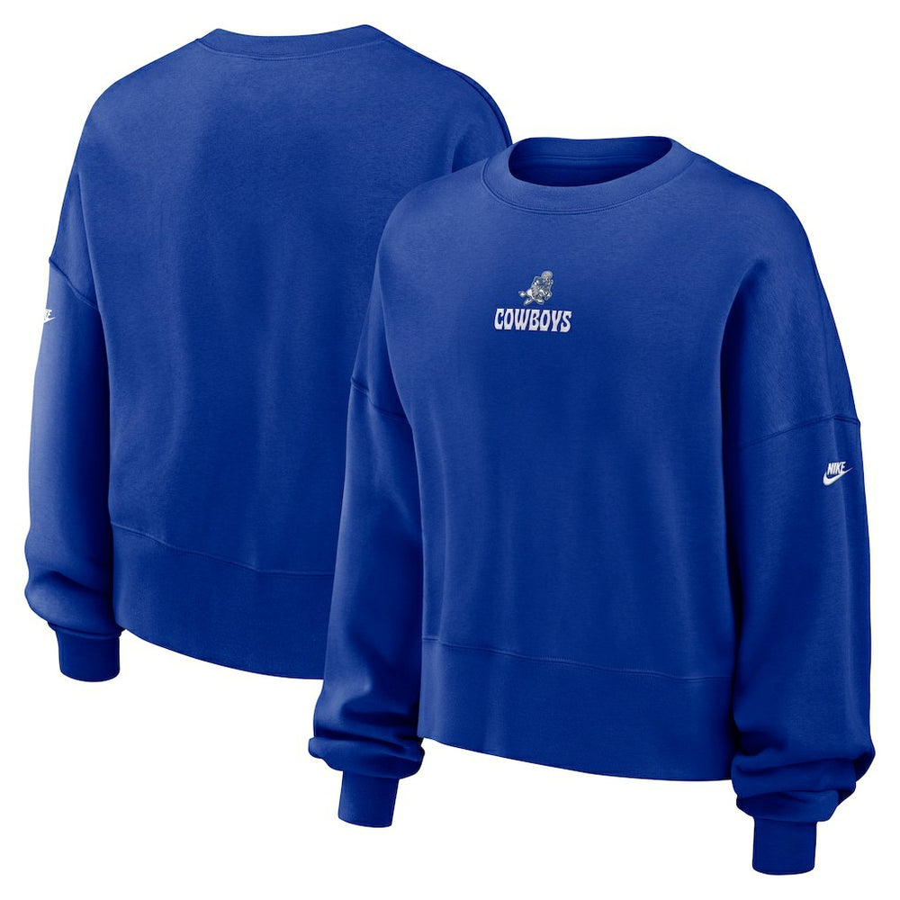 Dallas Cowboys Women's Oversized Rewind Pullover Sweatshirt Royal - Nike