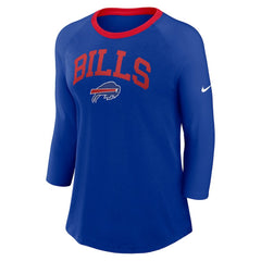 Buffalo Bills Women's 3/4 Sleeve Raglan Fashion Top Royal - Nike