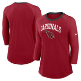 Arizona Cardinals Women's 3/4 Sleeve Raglan Fashion Top Cardinal - Nike
