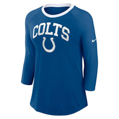 Indianapolis Colts Women's 3/4 Sleeve Raglan Fashion Top Royal - Nike