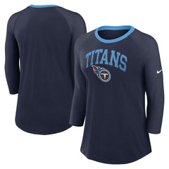 Tennessee Titans Women's 3/4 Sleeve Raglan Fashion Top Navy - Nike