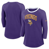 Minnesota Vikings Women's 3/4 Sleeve Raglan Fashion Top Purple - Nike