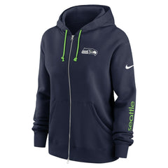 Seattle Seahawks Women's Plus Size Phoenix Full-Zip Hoodie College Navy - Nike