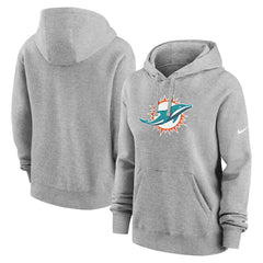 Miami Dolphins Women's Club Fleece Hoodie Heather Gray - Nike