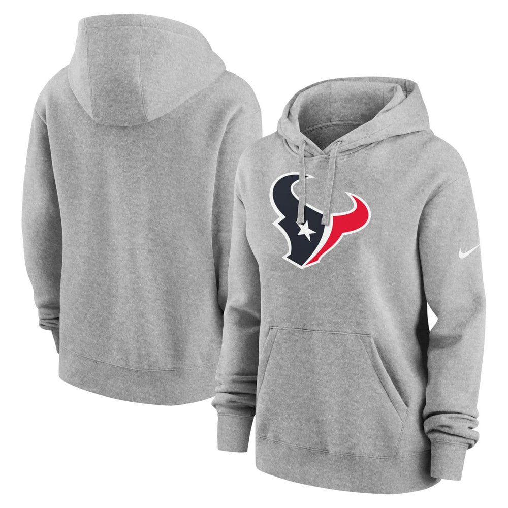 Houston Texans Women's Club Fleece Hoodie Heather Gray - Nike