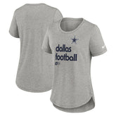 Dallas Cowboys Women's Team Shout-Out Tri-Blend T-Shirt Heather Gray - Nike
