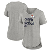 Denver Broncos Women's Team Shout-Out Tri-Blend T-Shirt Heather Gray - Nike