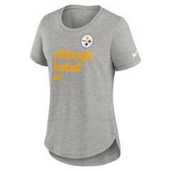 Pittsburgh Steelers Women's Team Shout-Out Tri-Blend T-Shirt Heather Gray - Nike