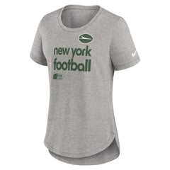 New York Jets Women's Team Shout-Out Tri-Blend T-Shirt Heather Gray - Nike