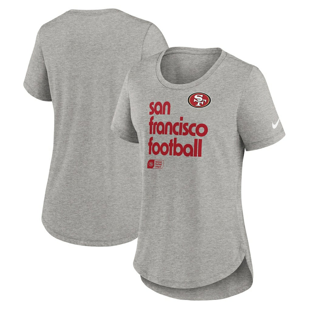 San Francisco 49ers Women's Team Shout-Out Tri-Blend T-Shirt Heather Gray - Nike