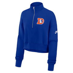 Denver Broncos Women's Rewind Phoenix Half-Zip Sweatshirt Royal - Nike