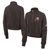 Cleveland Browns Women's Rewind Phoenix Half-Zip Sweatshirt Brown - Nike