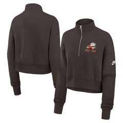Cleveland Browns Women's Rewind Phoenix Half-Zip Sweatshirt Brown - Nike