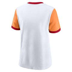 Tampa Bay Buccaneers Women's Rewind Ringer T-Shirt White/Orange - Nike
