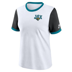 Jacksonville Jaguars Women's Rewind Ringer T-Shirt White/Black - Nike