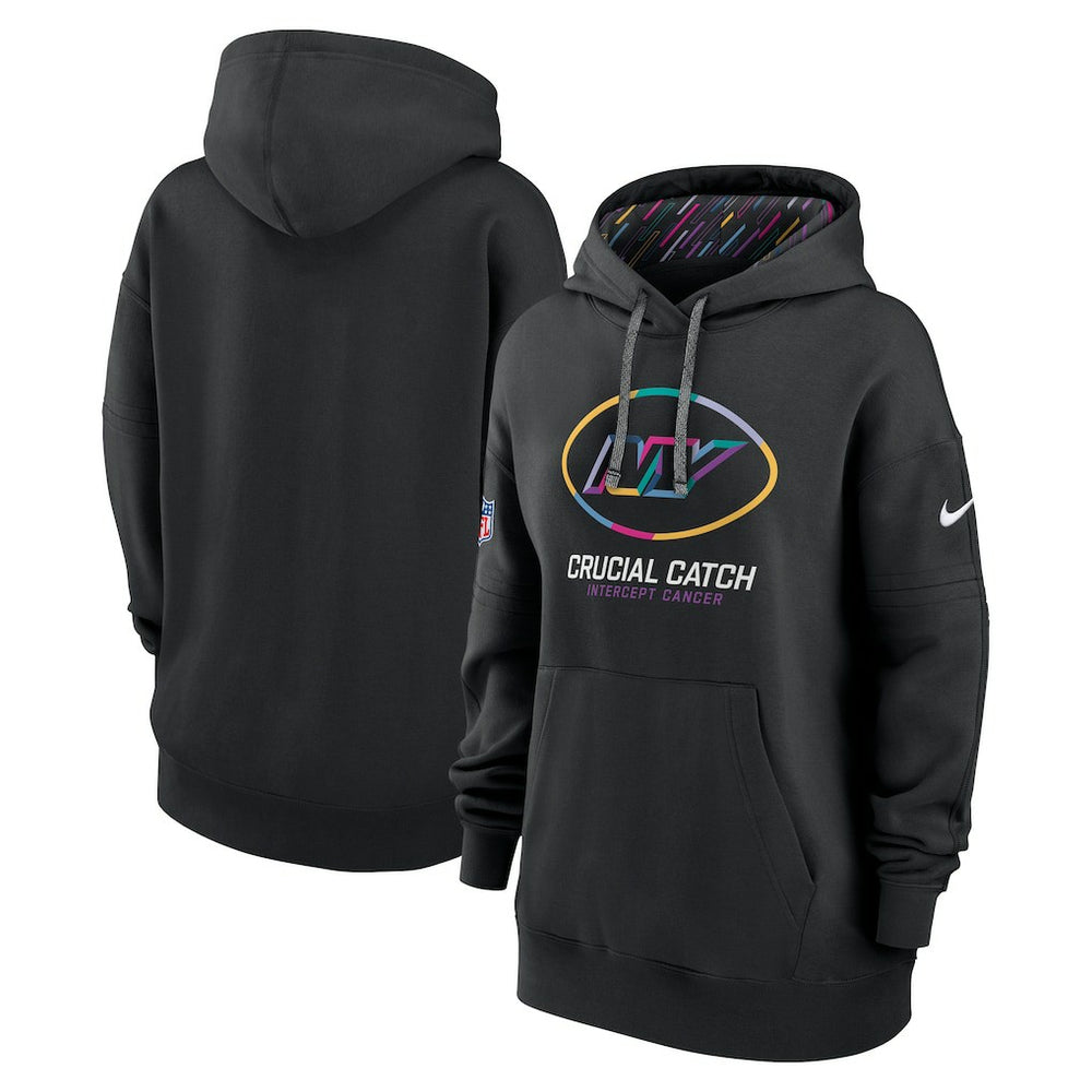 New York Jets Women's 2024 NFL Crucial Catch Club Pullover Hoodie Black - Nike