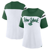 New York Jets Women's Cheer Chant Fashion Crop Top White/Green - Fanatics