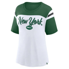 New York Jets Women's Cheer Chant Fashion Crop Top White/Green - Fanatics