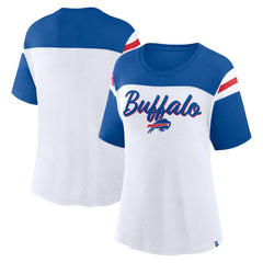 Buffalo Bills Women's Cheer Chant Fashion Crop Top White/Royal - Fanatics