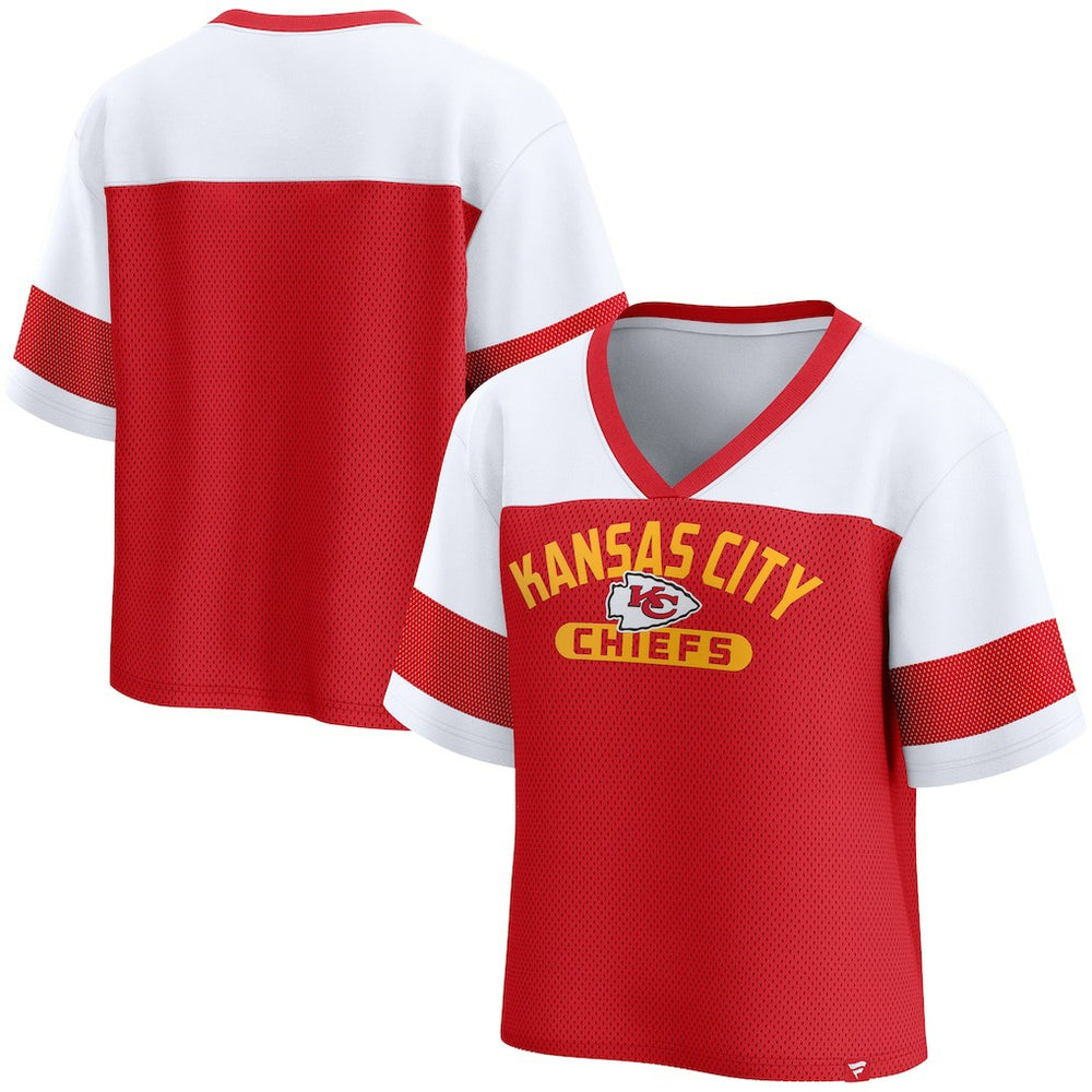 Kansas City Chiefs Women's Homeschool Jersey Poly V-Neck
Fashion Top Red/White - Fanatics
