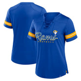 Los Angeles Rams Women's Play Script Lace-Up T-Shirt Royal - Fanatics