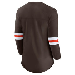 Cleveland Browns Women's First Team Arch Logo 3/4 Sleeve T-Shirt Brown - Fanatics