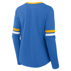 Los Angeles Chargers Women's Won and Done Lace-Up Long Sleeve Fashion Top Powder Blue - Fanatics