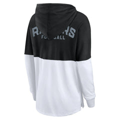 Las Vegas Raiders Women's Backup Option Long Sleeve Hoodie T-Shirt Black/White - Fanatics