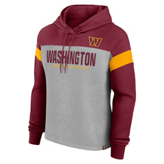 Washington Commanders Women's Bold Play Call Pullover Hoodie Heather Gray/Burgundy - Fanatics