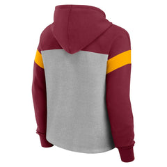 Washington Commanders Women's Bold Play Call Pullover Hoodie Heather Gray/Burgundy - Fanatics