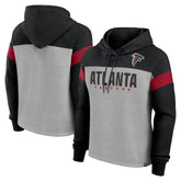 Atlanta Falcons Women's Bold Play Call Pullover Hoodie Heather Gray/Black - Fanatics