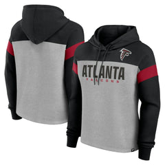 Atlanta Falcons Women's Bold Play Call Pullover Hoodie Heather Gray/Black - Fanatics