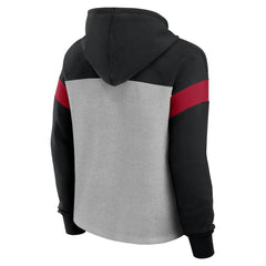 Atlanta Falcons Women's Bold Play Call Pullover Hoodie Heather Gray/Black - Fanatics