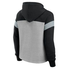 Las Vegas Raiders Women's Bold Play Call Pullover Hoodie Heather Gray/Black - Fanatics